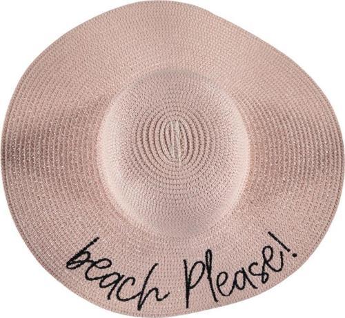 Beach Please Yazılı Hasır Plaj Şapkası