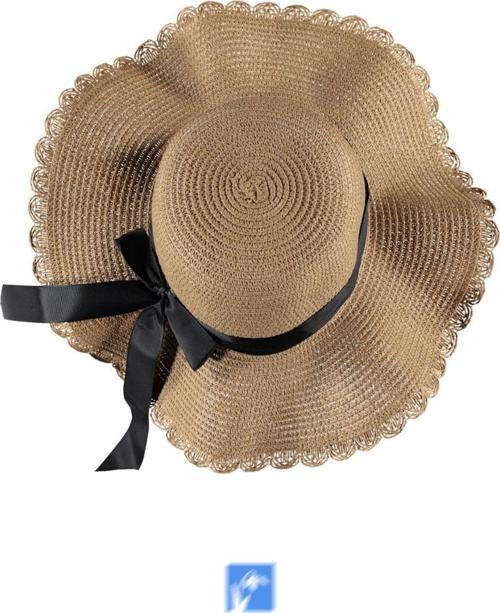Kadınlar Için Dalgalı Lüx Hasır Plaj Şapka ( 56-58 Cm )