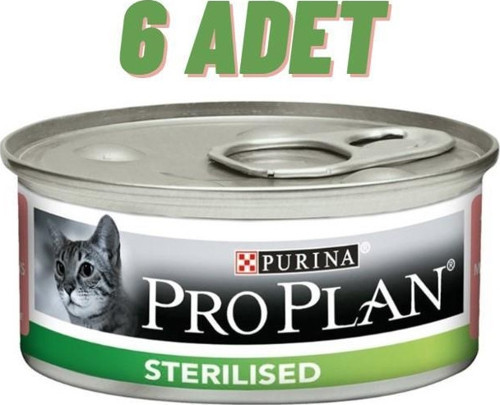 Sterilised Somonlu Yetişkin Kedi Konservesi 6x85 Gr