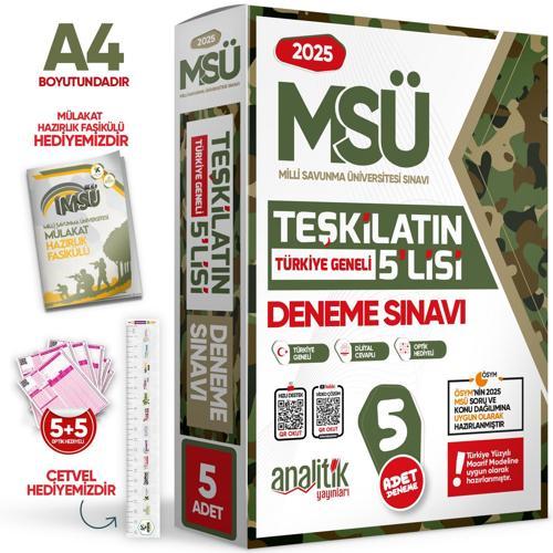 2025 MSÜ Teşkilatın 5lisi Özgün Deneme Paketi Yeni Nesil Türkiye Geneli Çözümlü Analitik Yayınları