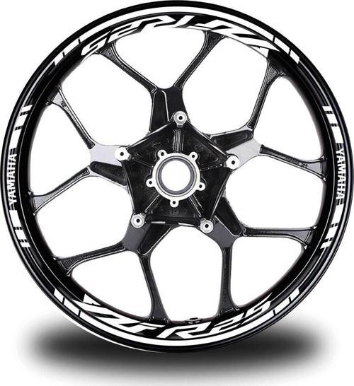 motosiklet Jant Şeridi Yzf R25 Yamaha Uyumlu Beyaz-Beyaz Sağ/Sol-Ön/Arka