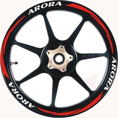 Yeni Motosiklet Jant Şeridi Arora Uyumlu Beyaz-Kırmızı Sağ-Sol/Ön-Arka
