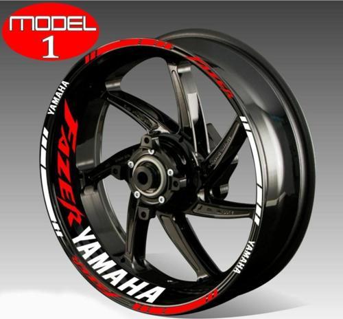 Yeni Motosiklet Jant Şeridi Fazer Yamaha Uyumlu Beyaz-Kırmızı Sağ-Sol/Ön-Arka