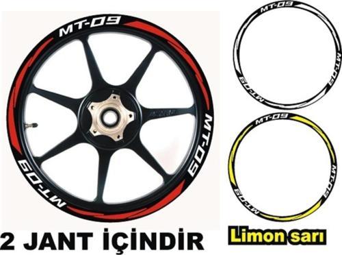 Yeni Motosiklet Jant Şeridi Yamaha Mt 09 Beyaz Yazı Kırmızı Şerit Sağ-Sol/Ön-Arka