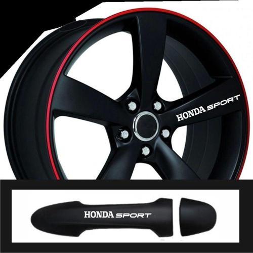 Honda Için Uyumlu Aksesuar Oto Kapı Kolu/jant Sticker 10 Adet 10*1,5 Cm