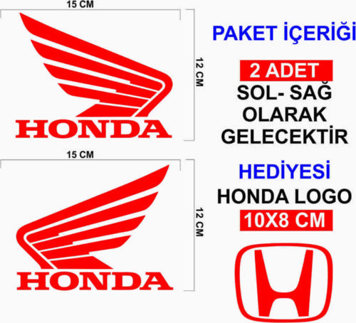 Honda İçin Uyumlu Aksesuar Oto Motorsiklet Kask Sticker Set Kırmızı