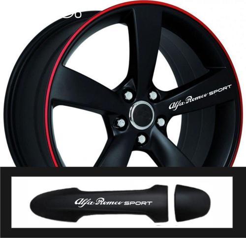 Alfa Romeo Spider İçin Uyumlu Aksesuar Oto Kapı Kolu/Jant Sticker 10 Adet 10*1,5 Cm