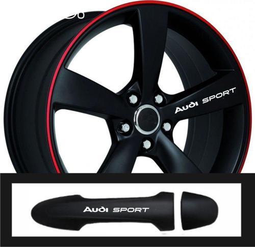 Audi Q2 İçin Uyumlu Aksesuar Oto Kapı Kolu/Jant Sticker 10 Adet 10*1,5 Cm