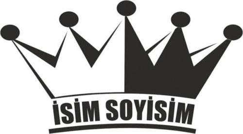 Kral Tacı Isim Soyisim Oto özel yeni sticker 40 x 20 cm