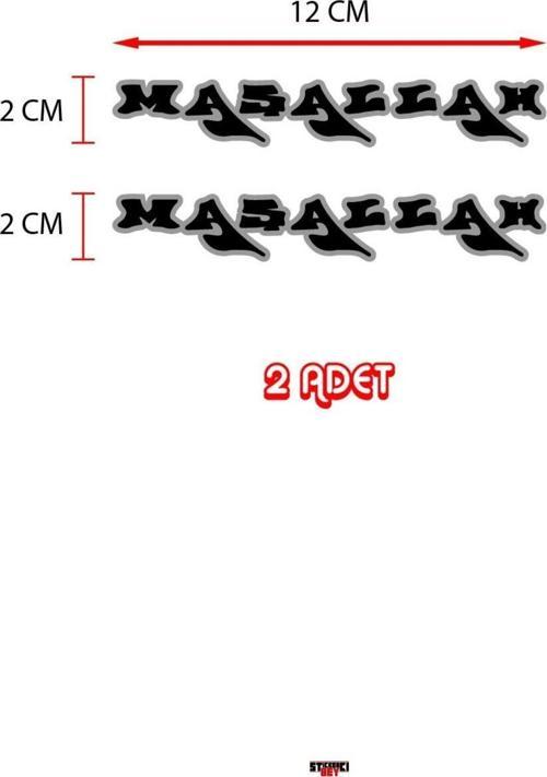 Maşallah Yazısı Oto özel yeni sticker 2 Adet Siyah 12*2 Cm