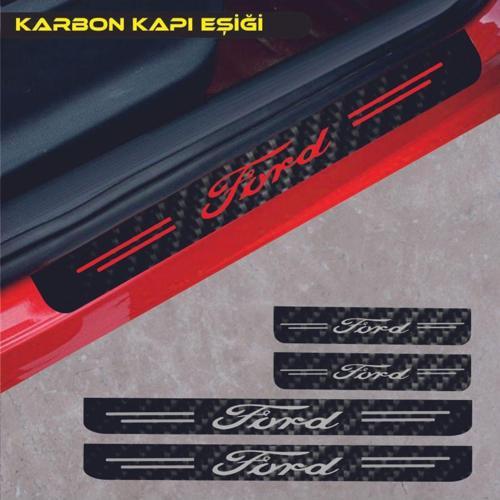 Ford Focus İçin Uyumlu Aksesuar Oto Kapı Eşiği Sticker Karbon 4 Adet