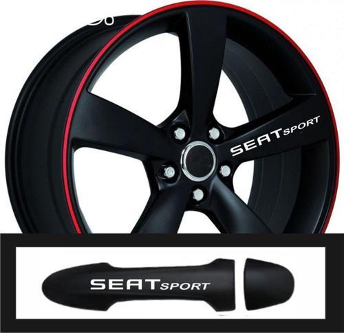 Seat Malaga İçin Uyumlu Aksesuar Oto Kapı Kolu/Jant Sticker 10 Adet 10*1,5 Cm