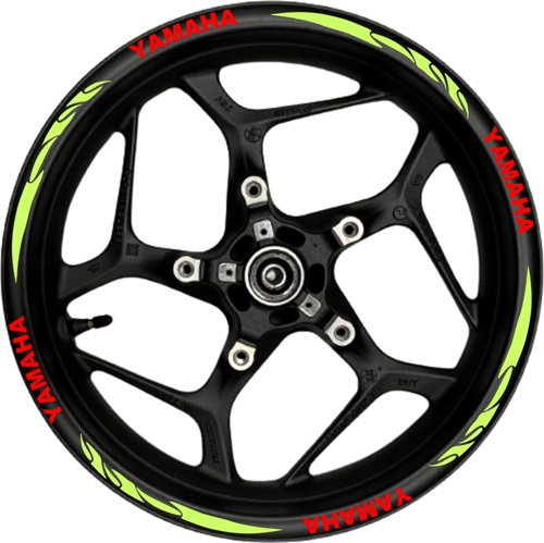 Yamaha kırmızı yazılı  neon(fıstık yeşili) pençe şeritli