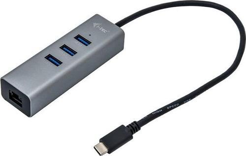 Type-C Metal Hub 3 Port + Gigabit Ethernet Adaptör