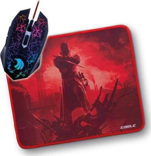 PGM02 Gaming Mouse + Mouse Pad Kırmızı