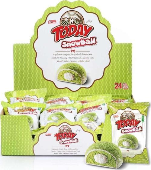 Today Snowball Antep Fıstık Aromalı Kek 35 Gr. 24 Adet (1 Kutu)