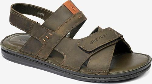 Erkek Haki Hakiki Deri Sandalet 4Y1Fs67856