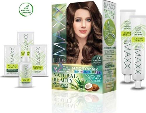 2 Paket Natural Beauty Amonyaksız Saç Boyası 5.0 Açık Kahve - Lisinya alithestereo