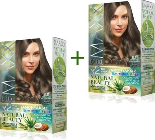 2 Paket Natural Beauty Amonyaksız Saç Boyası 8.11 Yoğun Açık Küllü Kumral - SGM6808-1335