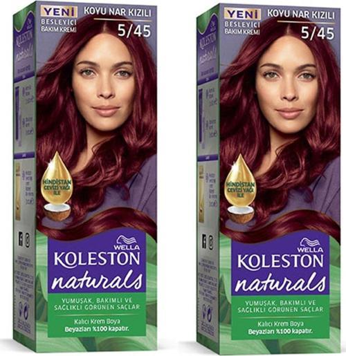 Naturals Saç Boyası Koyu Nar Kızılı 5/45 2x Paket