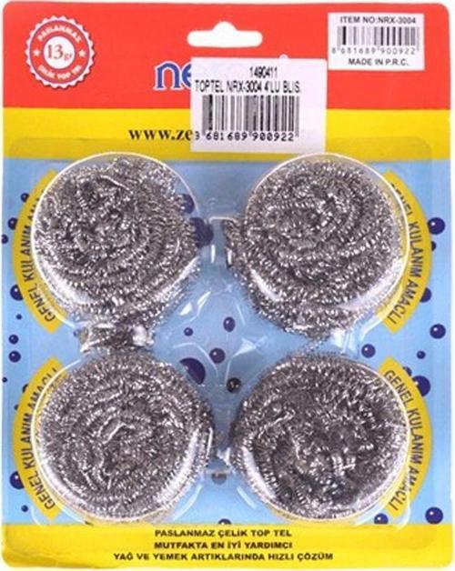 Nerox Çelik Top Tel Ovma Teli 4 Lü Blister Royaleks-NRX-F3004