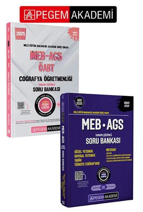 PEGEM AKADEMİ 2025 MEB-AGS-ÖABT Coğrafya Tamamı Çözümlü Soru Bankası +  2025 MEB-AGS Soru Bankası Ta