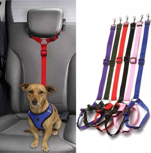 Köpek Emniyet Kemeri Gezdirme Tasması Tüm Araba Koltuk Başlığına Uyumlu Araba Seyahat Kemeri Kırmızı