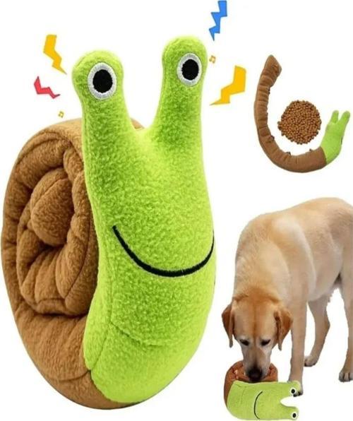 Salyangoz Peluş Köpek Sesli Oyuncağı Ödül Mama Saklama Ve Çiğneme Oyuncağı 1 Adet