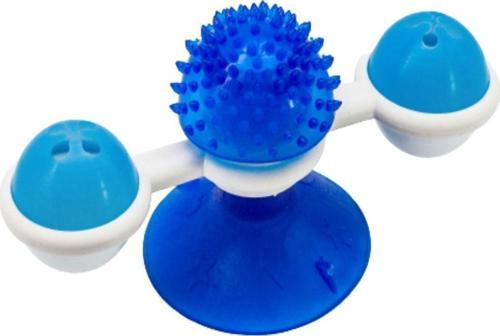 Vantuzlu Döner Ödül Mama Hazneli Kedi Oyuncağı 1 Adet Mavi