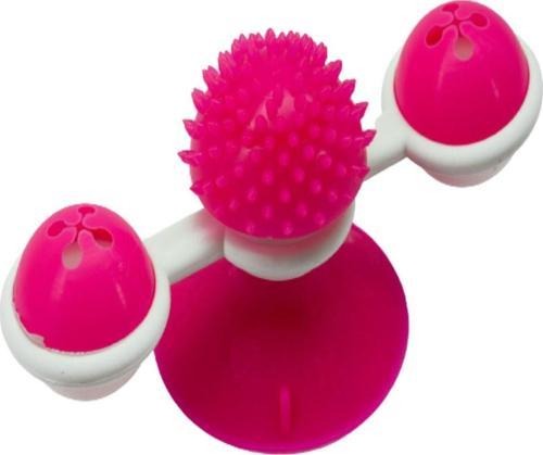 Vantuzlu Döner Ödül Mama Hazneli Kedi Oyuncağı 1 Adet Pembe