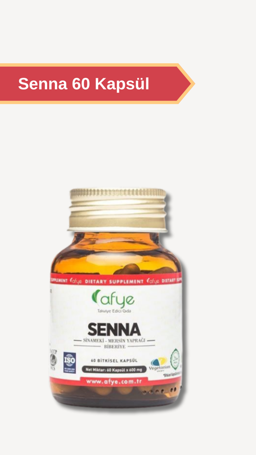 Senna (Senna , Mersin yaprağı, Biberiye) 60 Bitkisel Kapsül