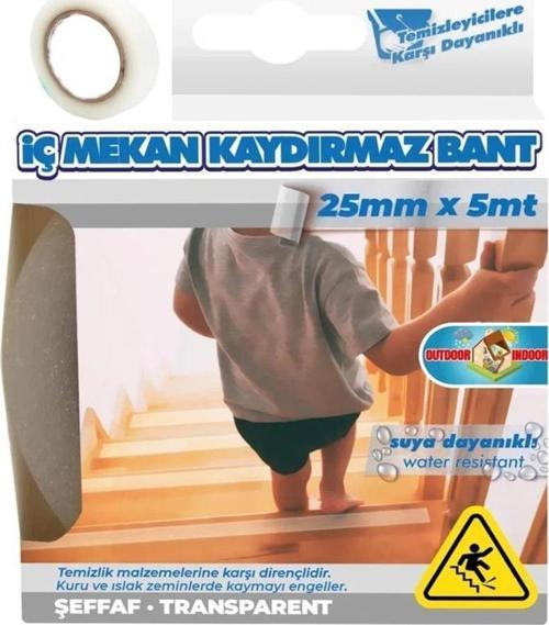 Şeffaf Transparan Zemin Kaydırmaz Duş,Havuz Kaydırmaz Bant 25mmX5MT