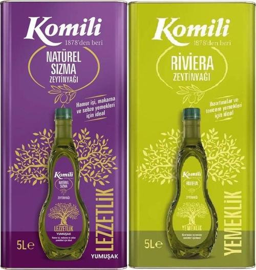 Komili Zeytinyağı Seti: Sızma Yumuşak 5 Lt Ve Riviera 5 Lt