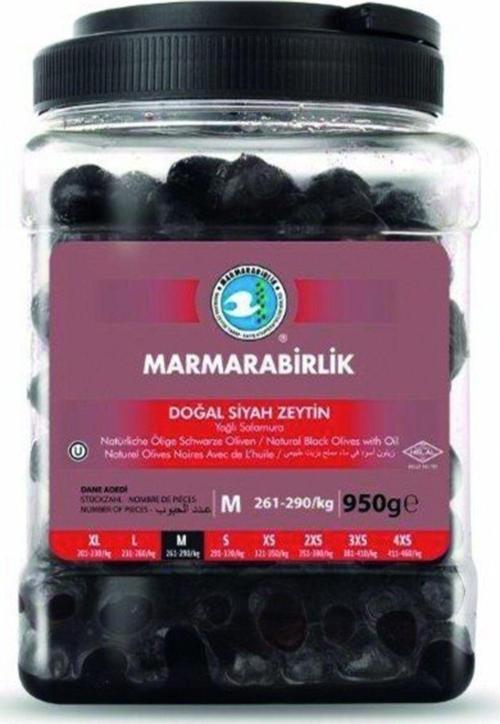 Marmara Birlik Süper M 261 290 Doğal Yağli Salamura Zeytin Pet 950 G 6 Adet