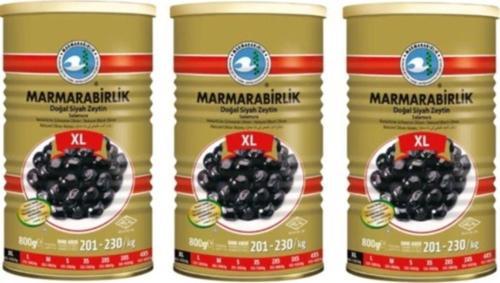 Siyah Zeytin Doğal  Salamura 800G 3 Adet