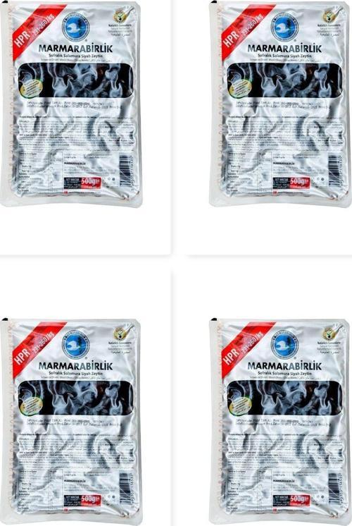 Siyah Zeytin Doğal Salamura 4 Adet 500 Gr Paket