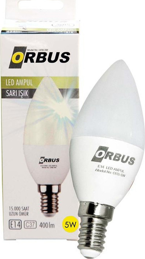 ORB-5WS C37 E14 Duy 400 LMN 5 Watt Amber Tasarruflu Ampul