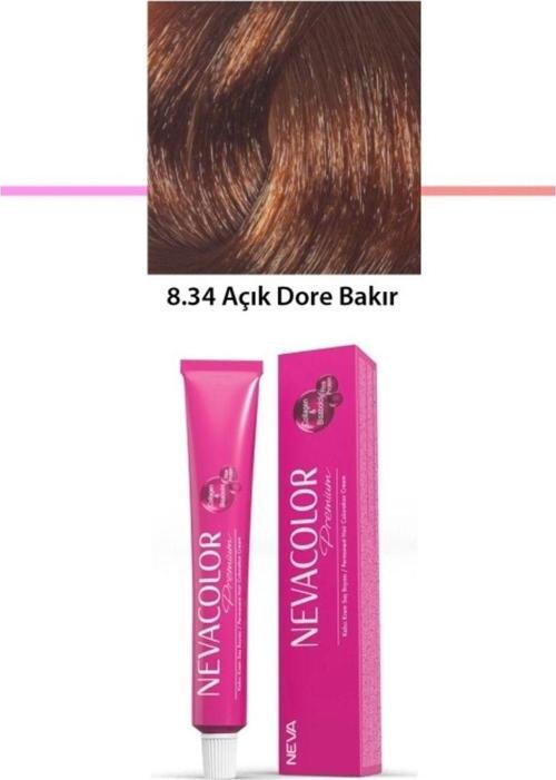 Mbb E-Ticaret 8.34 Açık Dore Bakır - Kalıcı Krem Saç Boyası 2 X 50 G Tüp