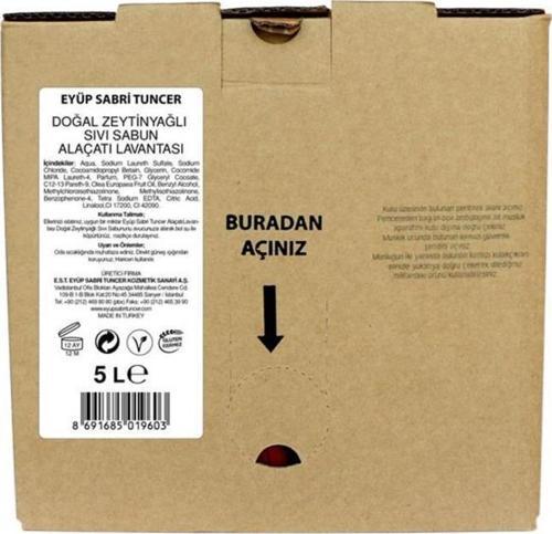 Zeytinyağlı Sıvı Sabun Bag İn Box Endüstriyel 5 Litre