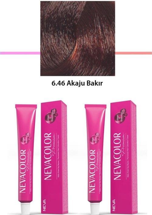 Mbb E-Ticaret 2 Li Set Premium 6.46 Akaju Bakır - Kalıcı Krem Saç Boyası 2 X 50 G Tüp