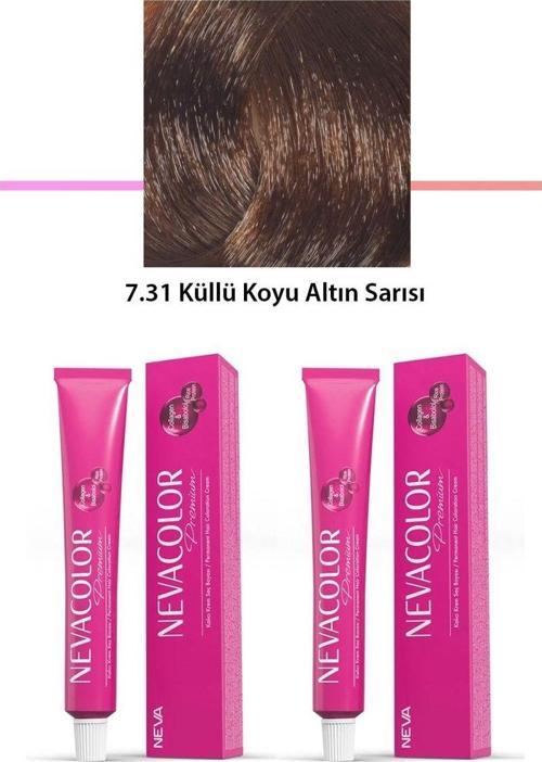 Mbb E-Ticaret 2 Li Set Premium 7.31 Küllü Koyu Altın Sarısı - Kalıcı Krem Saç Boyası 2 X 50 G Tüp
