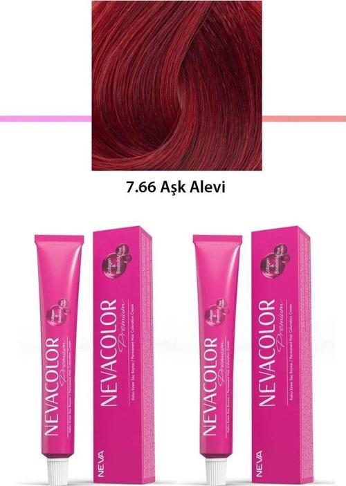 Mbb E-Ticaret 2 Li Set Premium 7.66 Aşk Alevi - Kalıcı Krem Saç Boyası 2 X 50 G Tüp