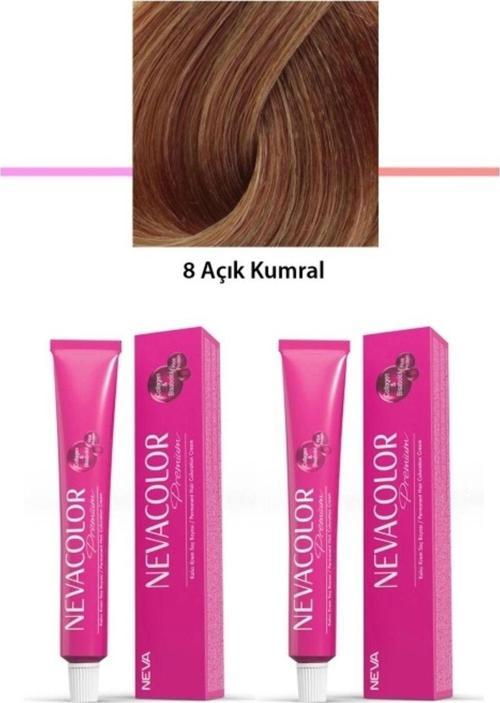 Mbb E-Ticaret 2 Li Set Premium 8 Açık Kumral - Kalıcı Krem Saç Boyası 2 X 50 G Tüp