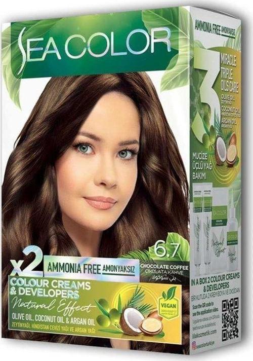 Mbb E-Ticaret 2 Tüp Krem Saç Boyası Seti Çikolata Kahve No:6.7