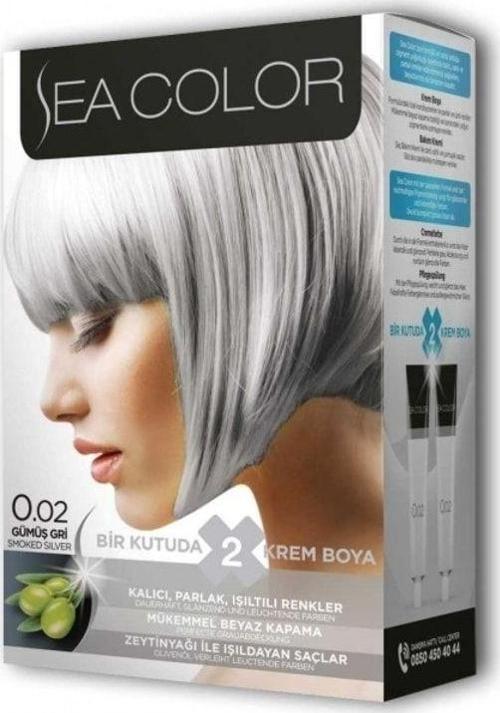 Mbb E-Ticaret 2 Tüp Krem Saç Boyası Seti Gümüş Gri No:0.02