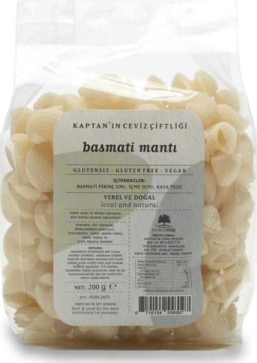 Glütensiz ve Vegan Basmati Pipe Rigate Mantı  (200 G)