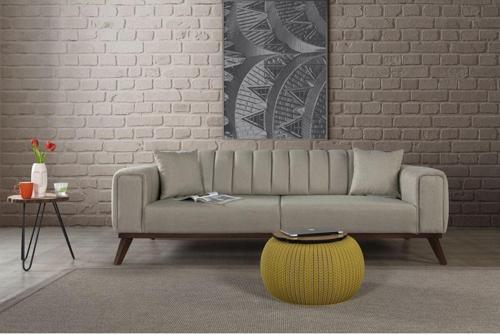 Velar Yataklı Kanepe Keten Açık Yeşil Kazayağı