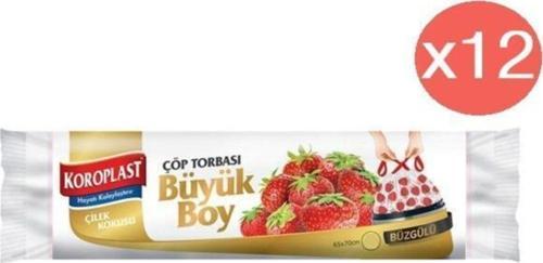 Çilek Büzgülü Büyük Çöp Torbası 10'Lu X 12 Paket