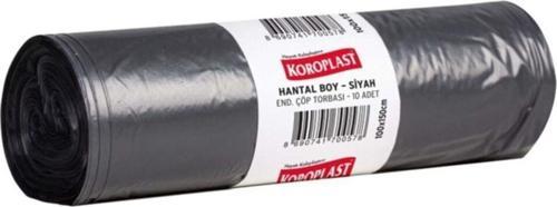 Endüstriyel Hantal Boy Çöp Poşeti Siyah 10 Lu 100X150Cm Kolide (10 Paket)