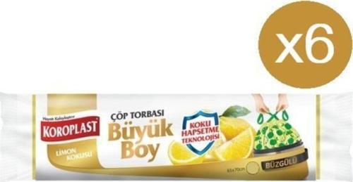 Limon Büzgülü Büyük Çöp Torbası 10'Lu X 6 Paket